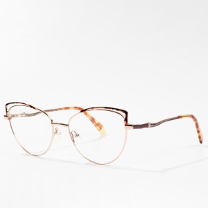 marcos de anteojos de anteojos ópticos de ojo de gato de metal para damas