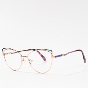 महिला मेटल मांजर डोळा ऑप्टिकल चष्मा चष्मा फ्रेम