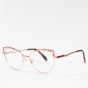 wanita logam cat eye kacamata optik frame kacamata