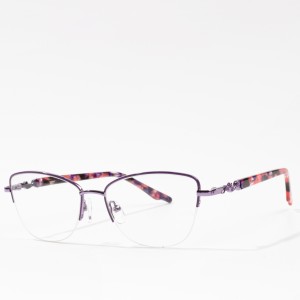 Monturas de lentes para mulleres ópticas de metal de deseño moderno