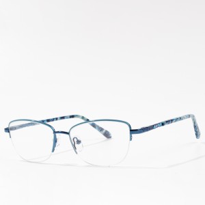 Fframiau metel sbectol Anti Blue Light Optical Women Half Rim Eyeglasses