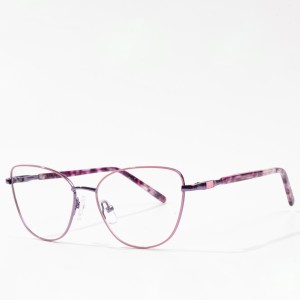 Bingkai kacamata logam desainer unik kanggo wanita