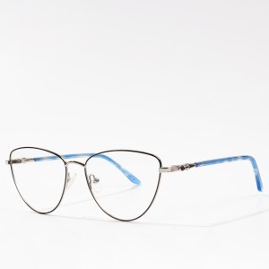 Óculos vintage com armação de metal bloqueador de luz azul