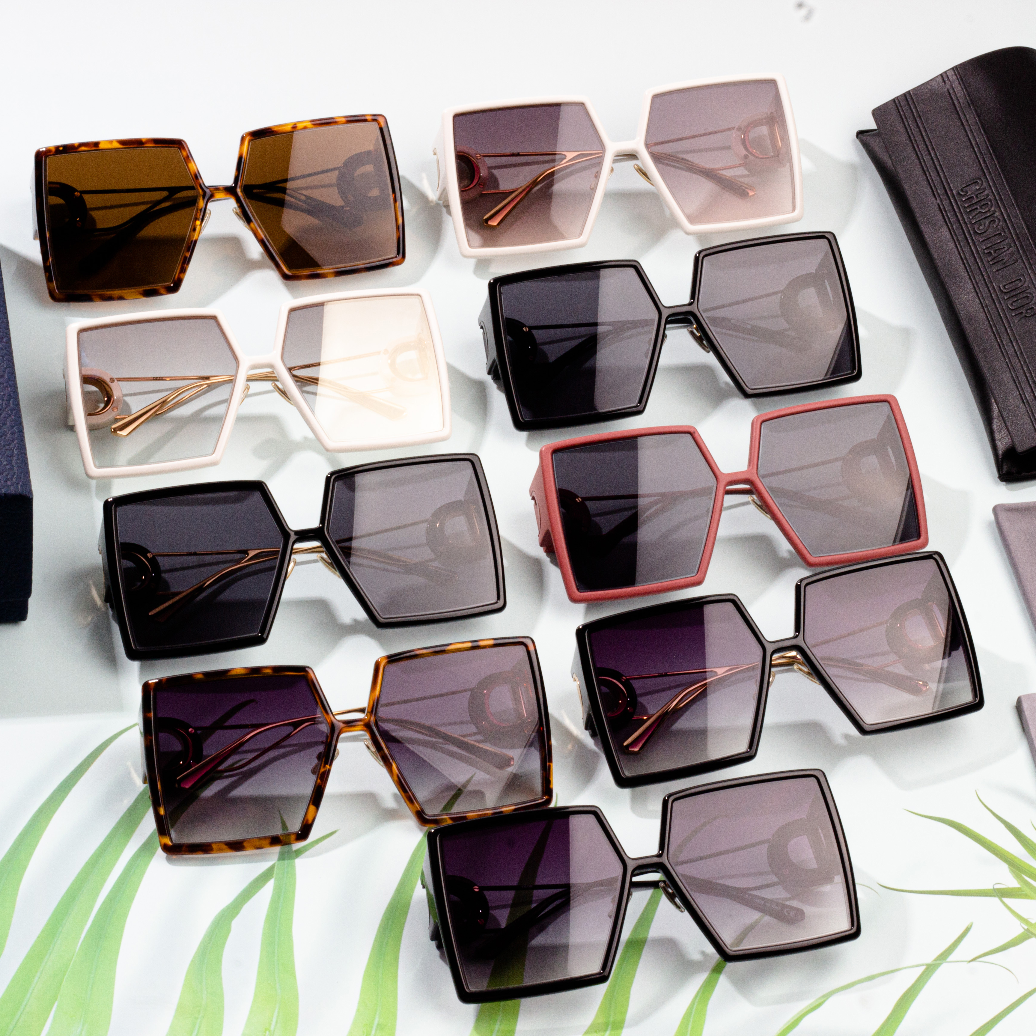 lentes de sol de gran tamaño de metal de luxo por xunto para mulleres