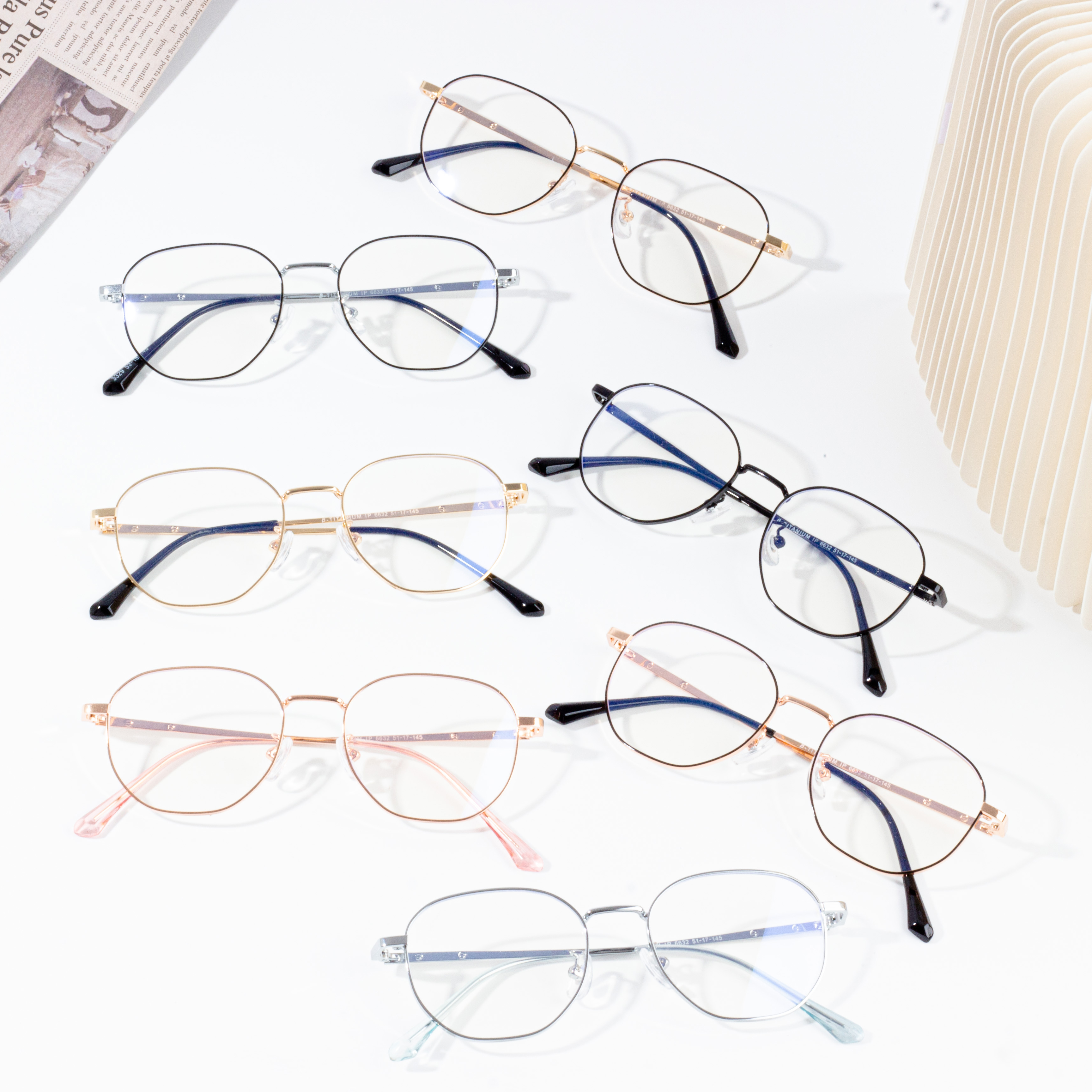 Рамки за очила метални очила оптички рамки во женски стил со целосен раб