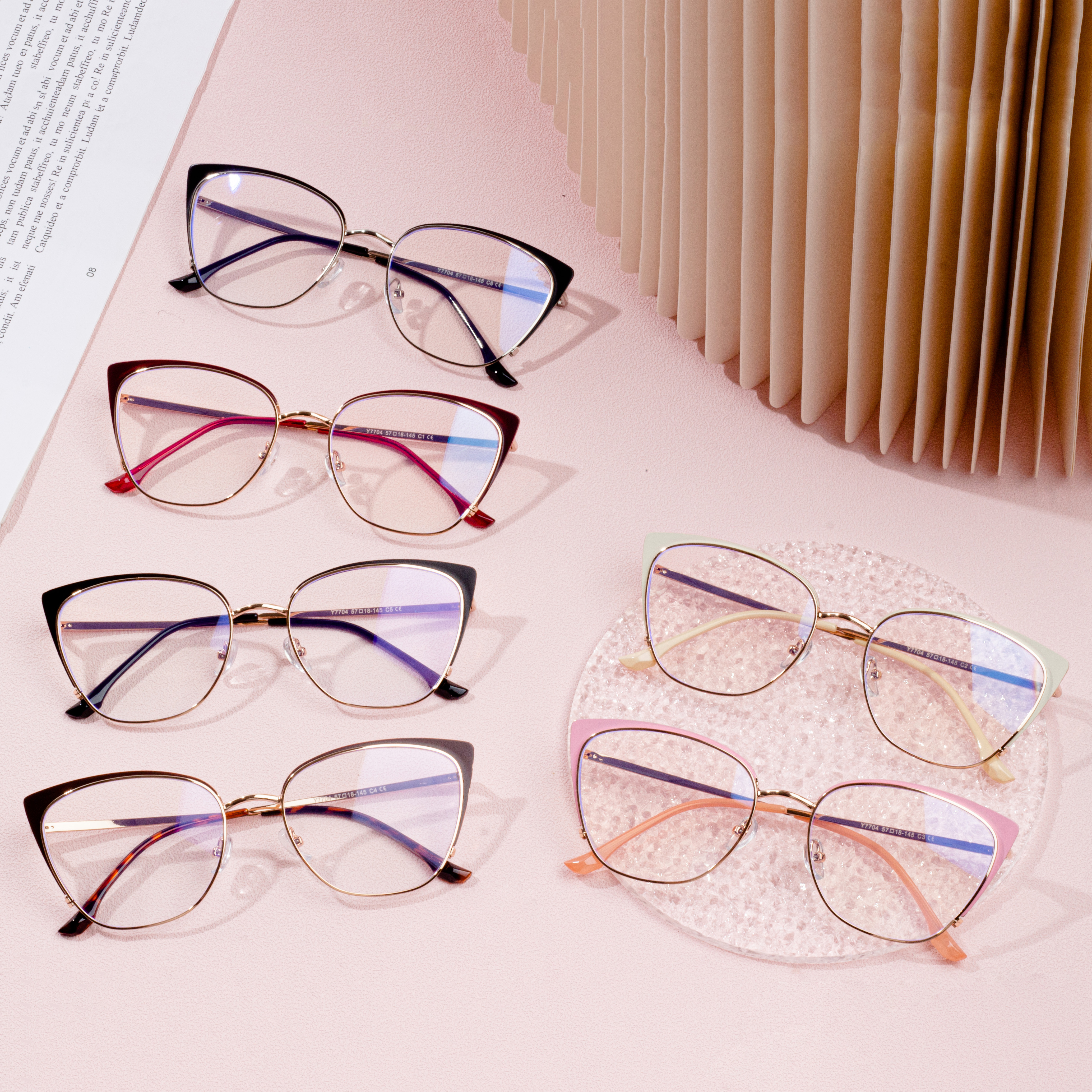 Metal Optical Eyeglasses Women Lens Vintage