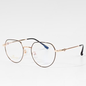 Klasszikus vintage szemüvegkeret, kerek tükör, egyszerű fém