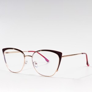 Metalowe okulary optyczne damskie soczewki w stylu vintage
