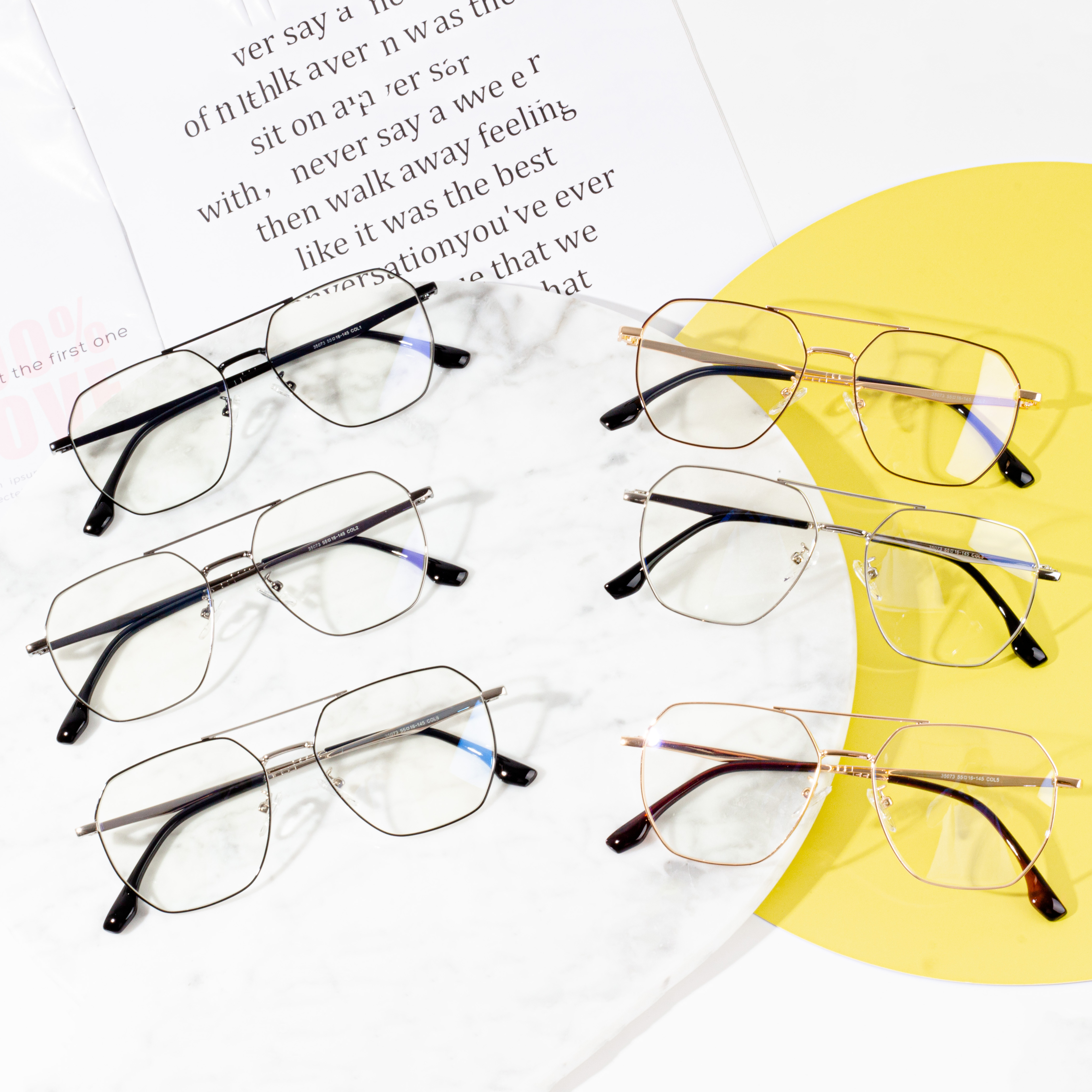 Syze metalike optike me korniza për sy për femra