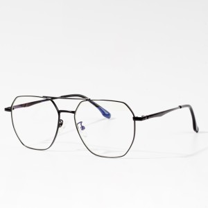 Женски стаклени рамки за метални оптички очила