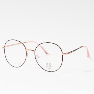 Kacamata Bingkai Logam Perempuan Bulat Retro