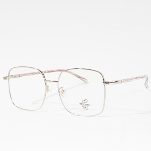 Monturas de gafas ópticas de metal con logotipo personalizado para mulleres