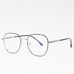 Klasszikus divatos retro vázas fém női anti-Blu-ray szemüvegek