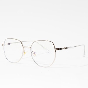 Kacamata logam fashion awéwé pigura optik anti biru