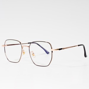 Klasyczna moda Retro Rama Metalowe damskie okulary anty-blu-ray