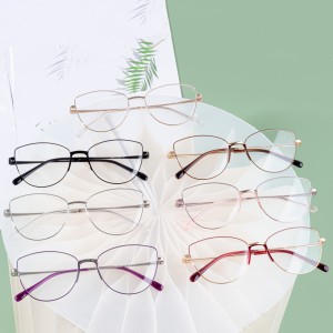 Wholesale Metal Eyeglasses Oversize Round Optical Glasses Frame Para sa Babaye