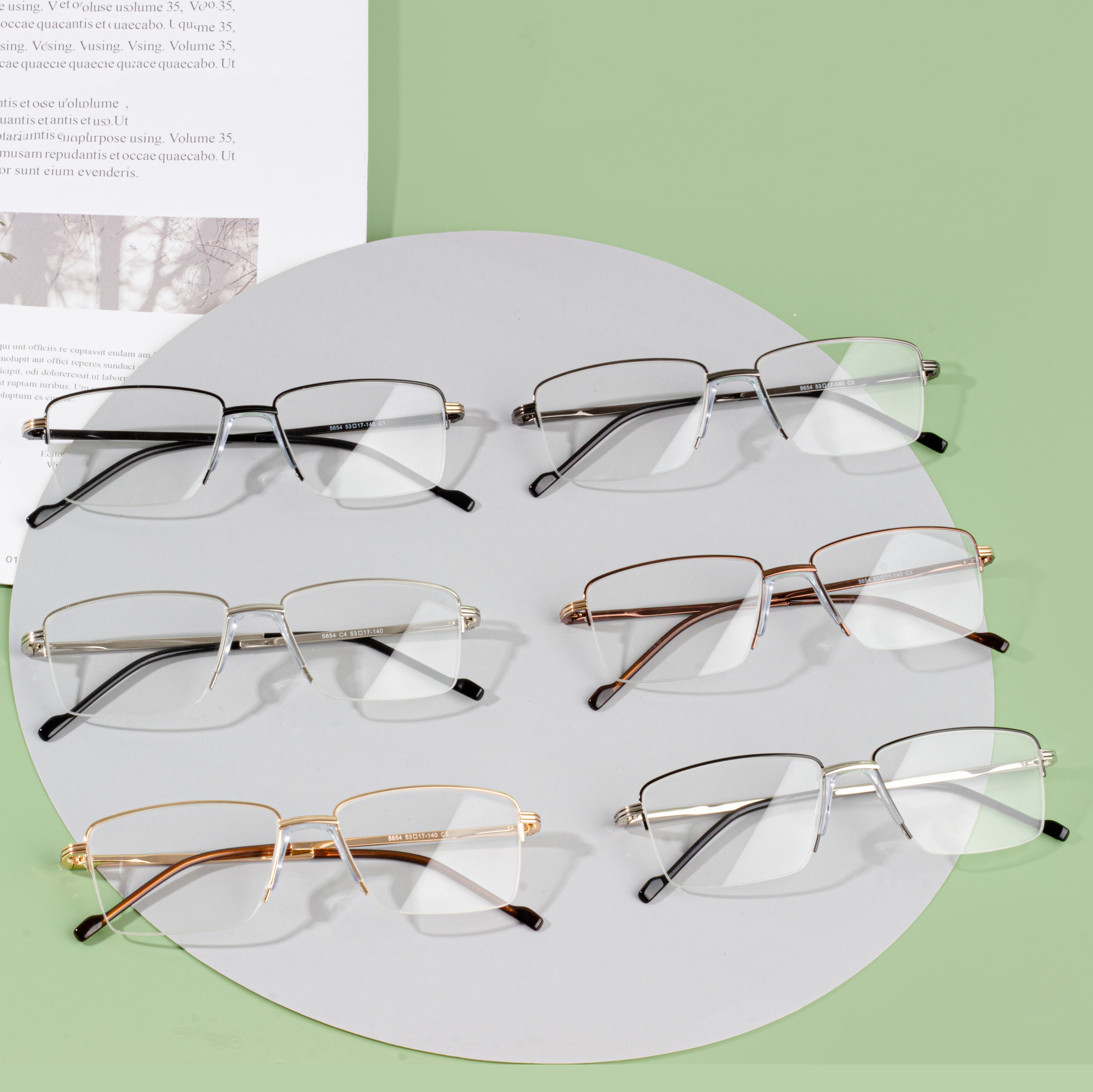 Direkte levering av metallbriller for menn med topp kvalitet