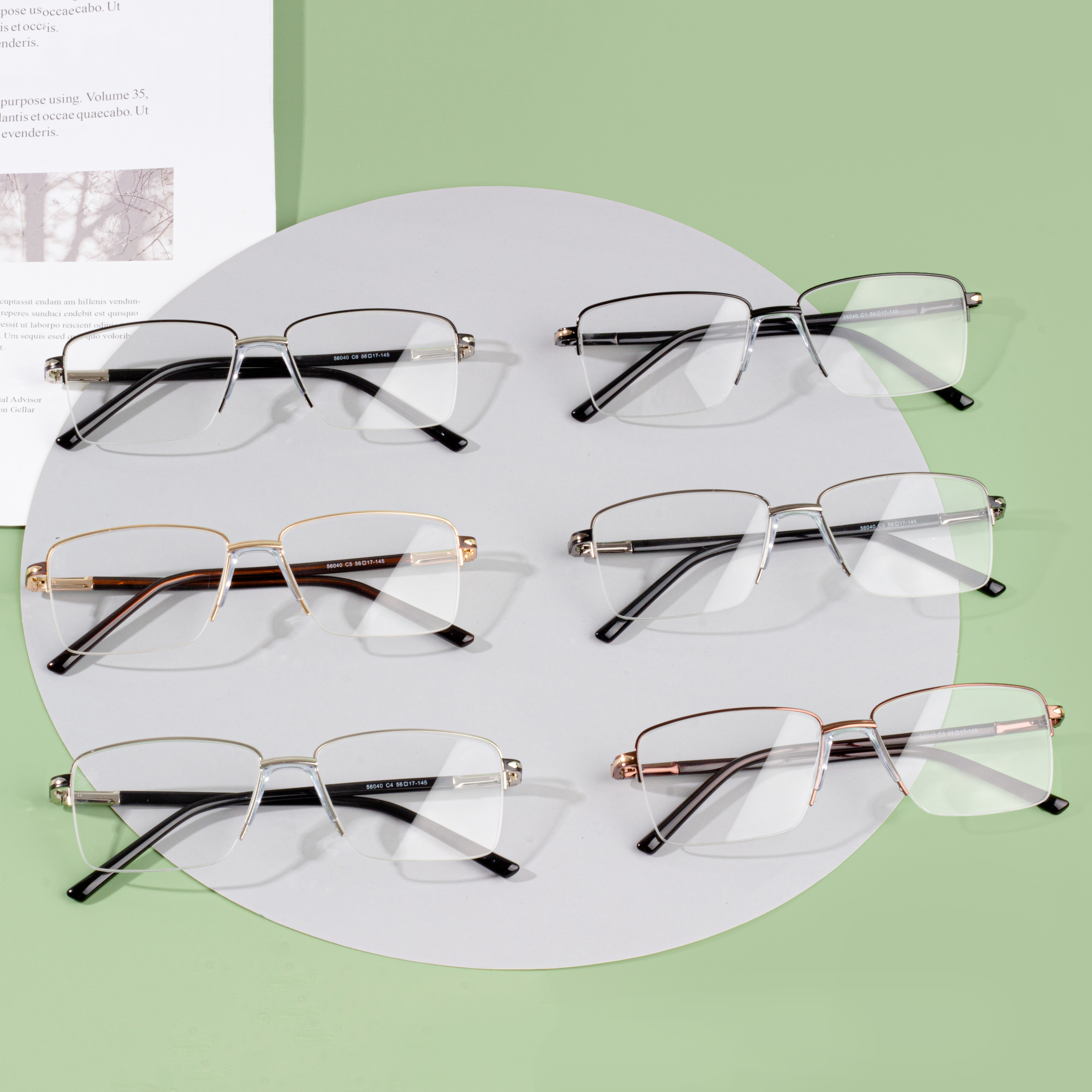 Montures de lunettes assorties à bas prix, stock en métal prêt pour l'homme