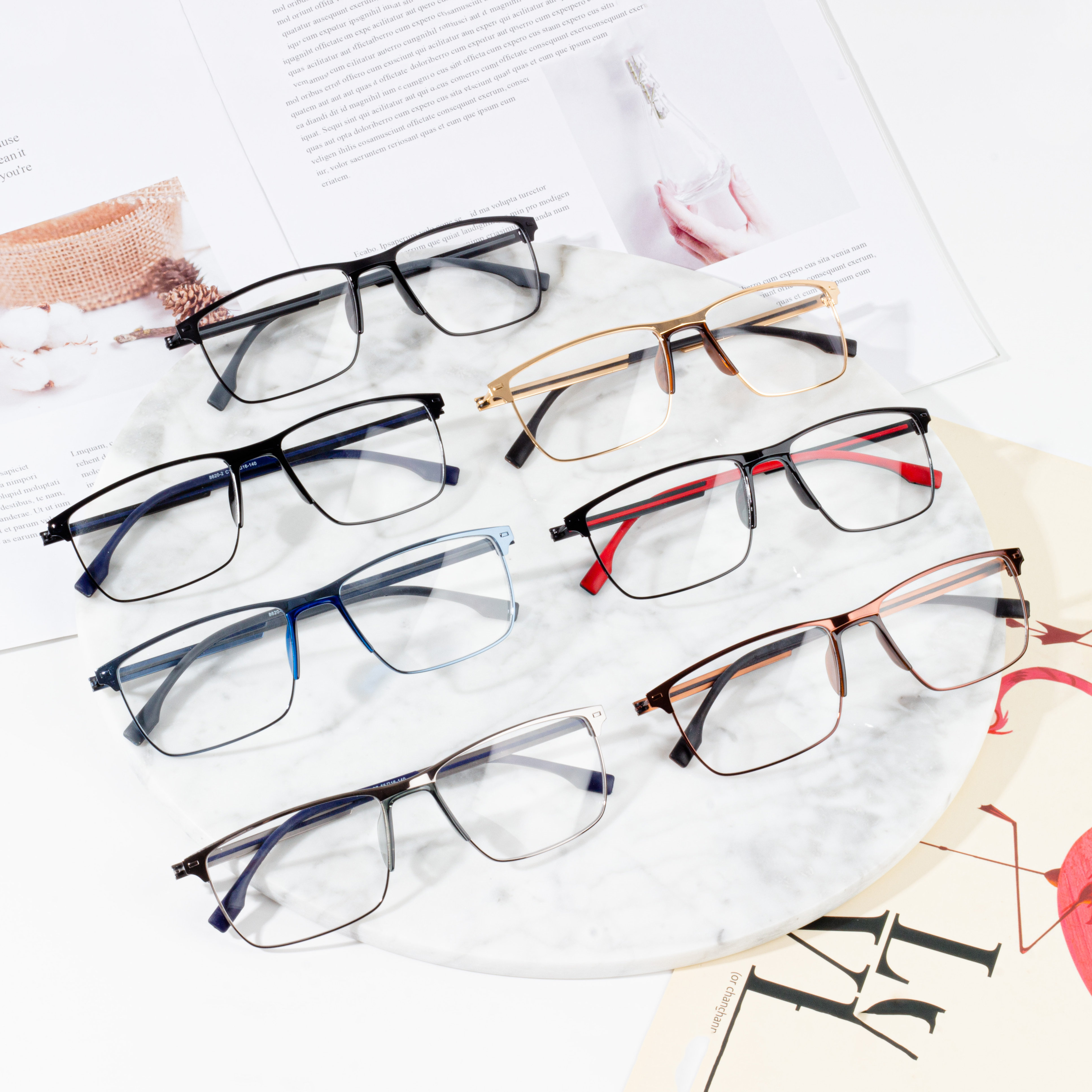 Рамка за деловни очила за мажи со оптичка рамка за седло на носот