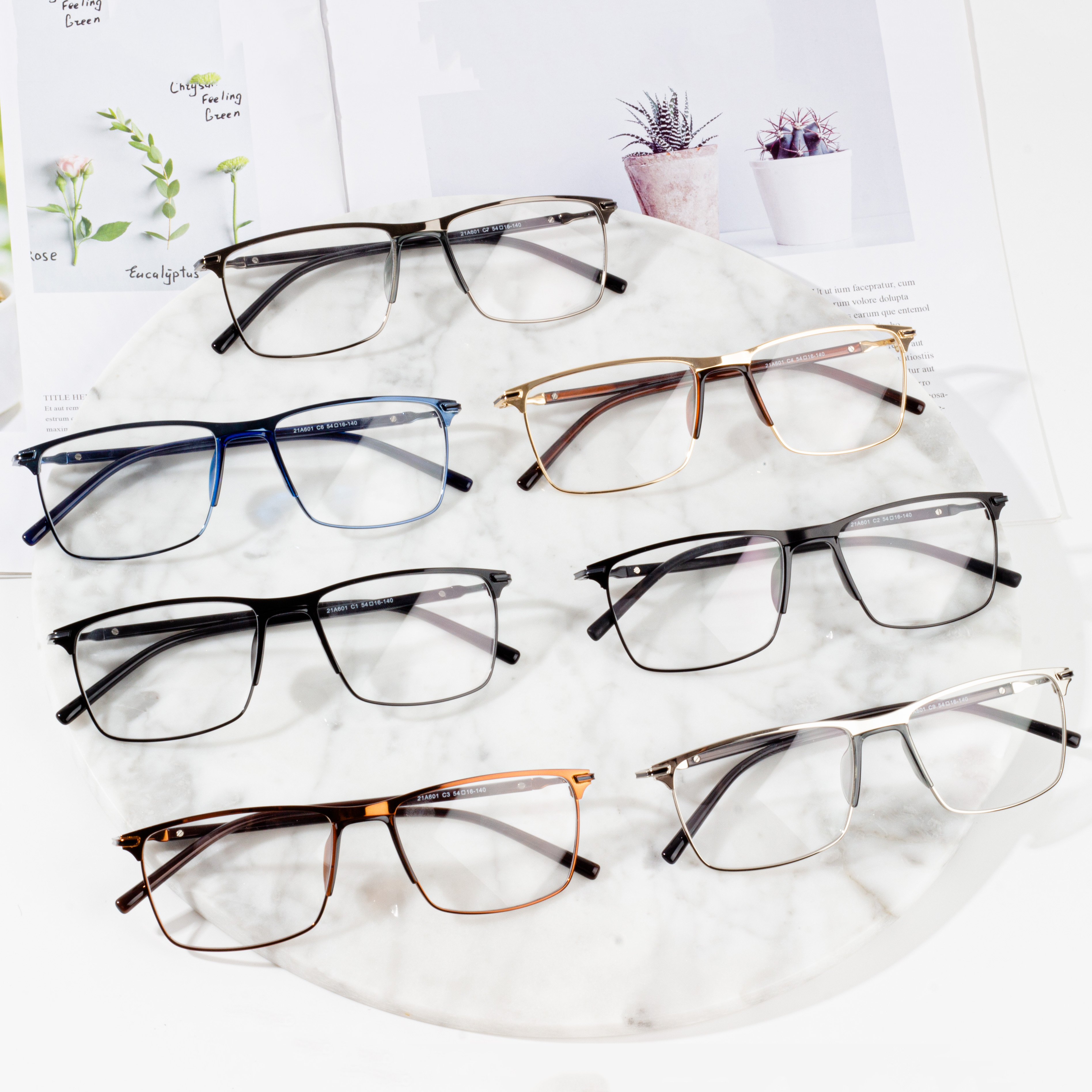 ဖက်ရှင်အလင်းမျက်မှန်ဘောင်များ ကုန်းနှီးနှာခေါင်းပြား