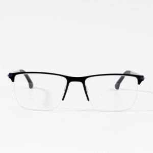 Metall Square Eyeglasses halvformede innfatning