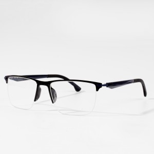 Quadratische Brille aus Metall in halber Form