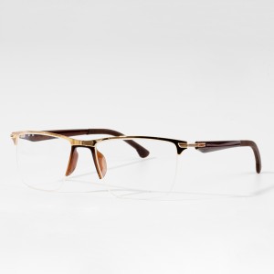 Метални квадратни очила за очи полуоблик Рамка
