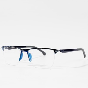 Метални квадратни очила за очи полуоблик Рамка