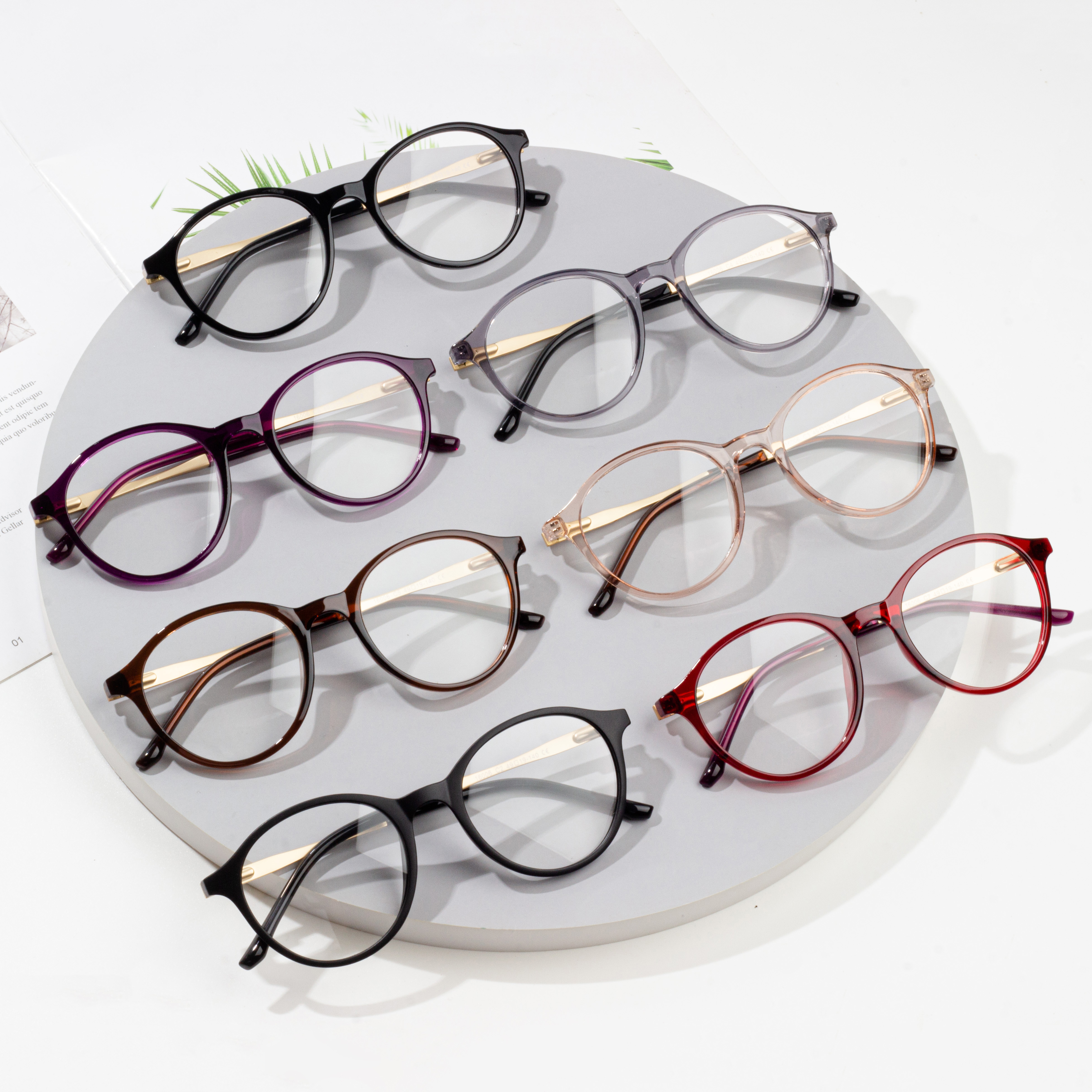 Moda mujer anteojos ópticos tr 90 gafas transparentes