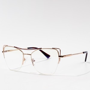 óculos de design de meia armação metal