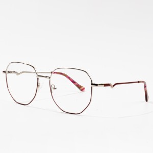 Monturas de gafas ópticas de metal personalizadas al por mayor para mujer