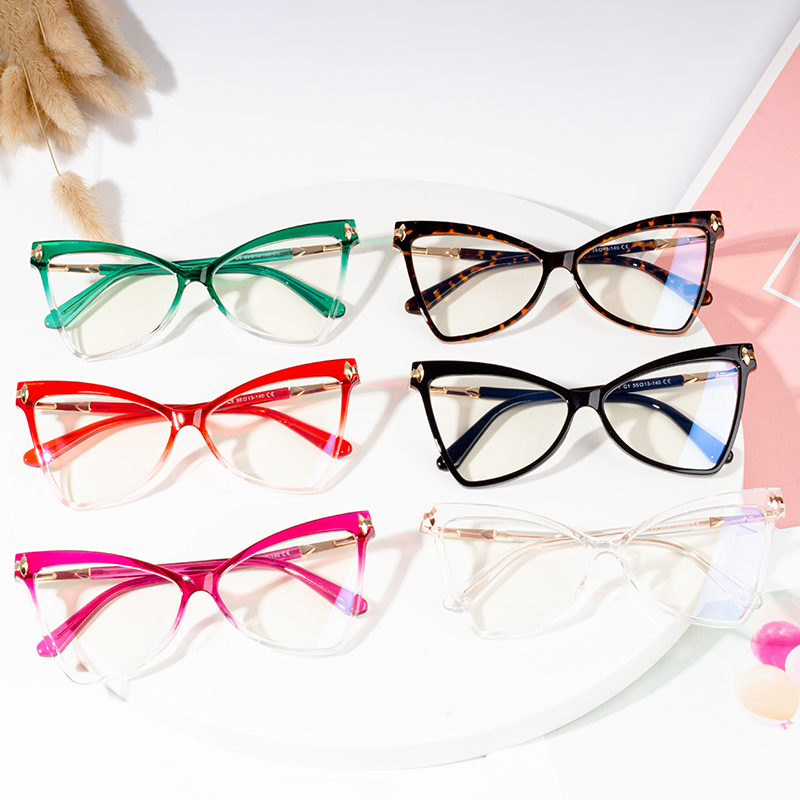 Fàbrica de montures d'ulleres de disseny d'ulls de gat de colors