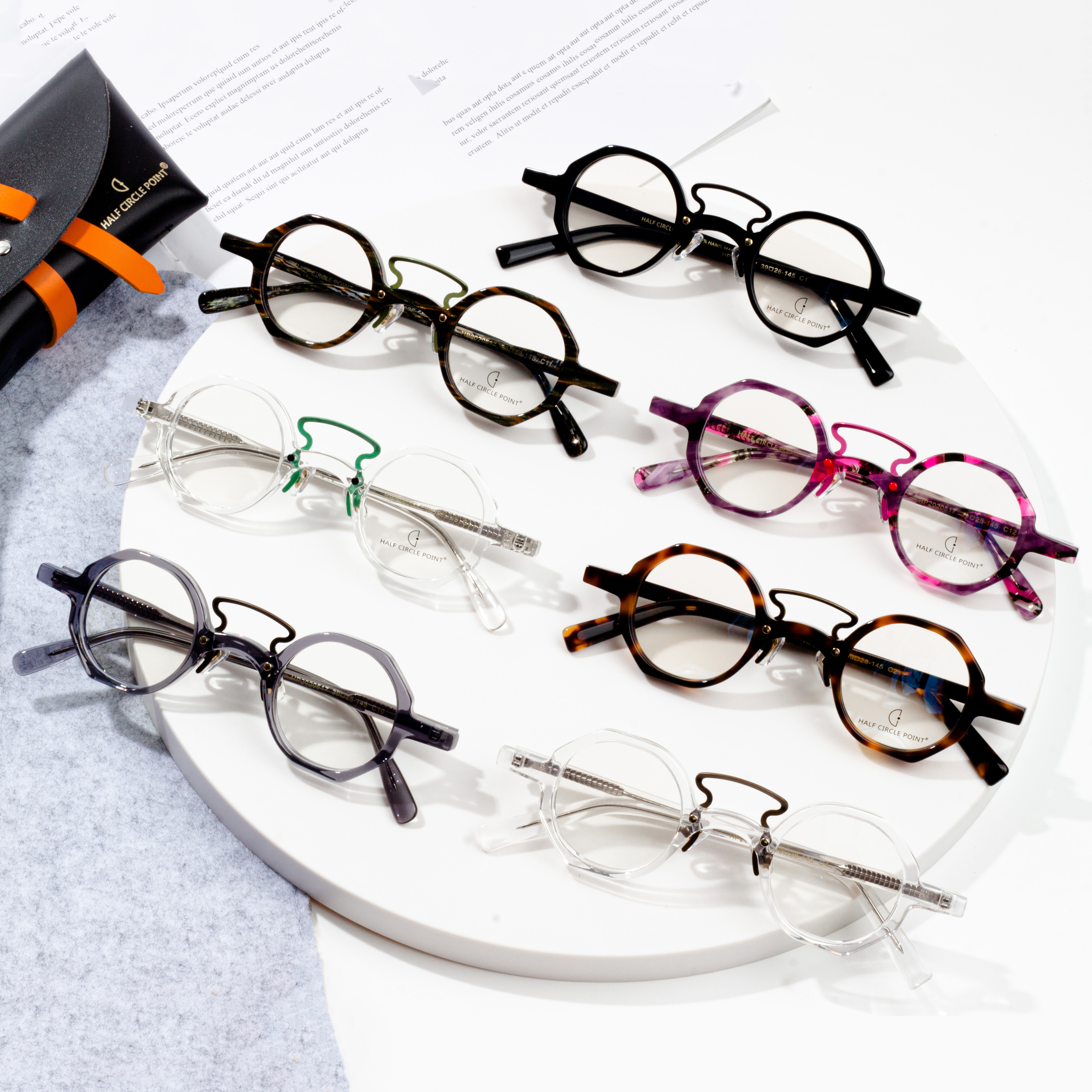 Bingkai Kacamata Optik Asetat Kualitas Tinggi kanggo Unisex