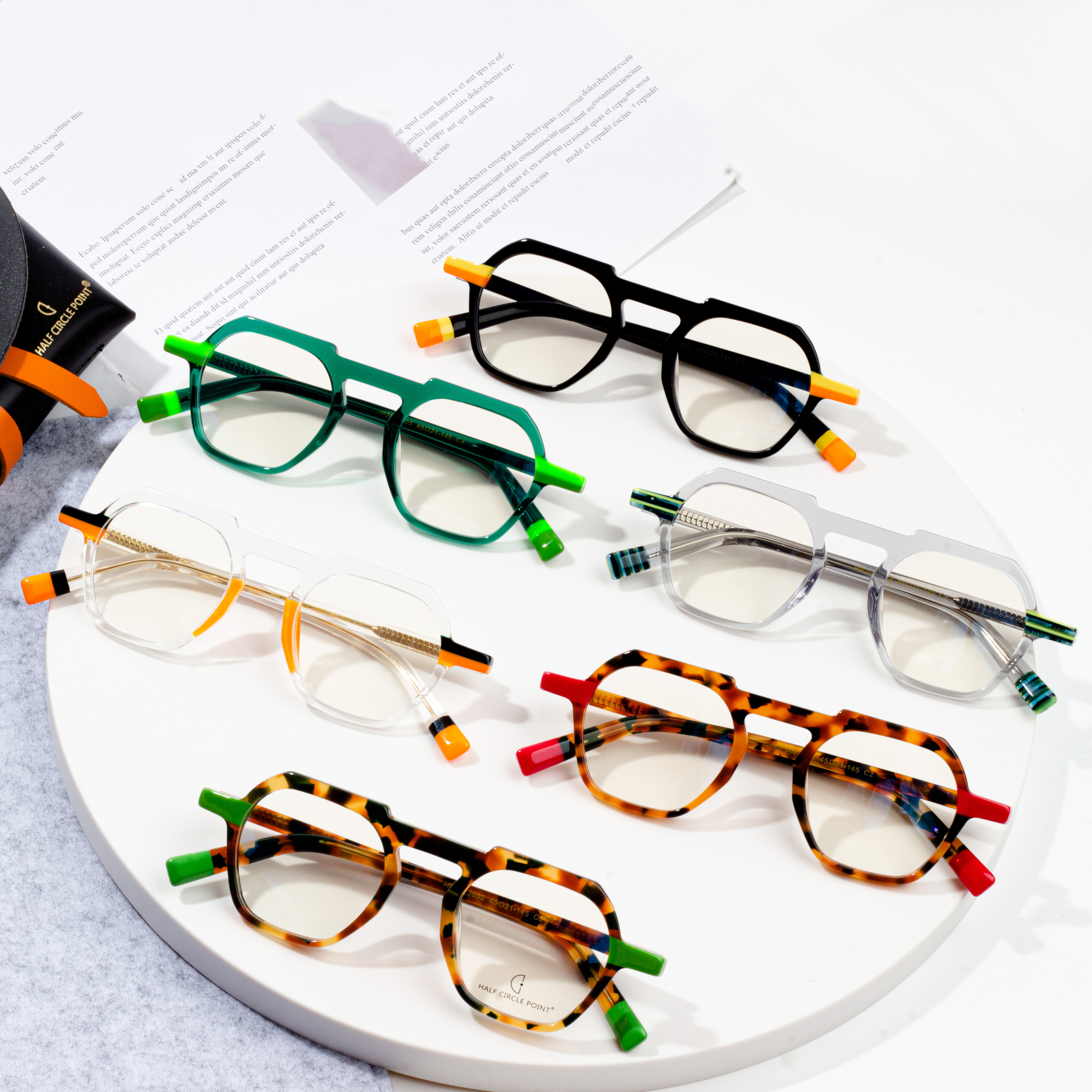 युनिसेक्स हस्तनिर्मित एसीटेट चष्मा फ्रेम्स वैशिष्ट्यीकृत प्रतिमा