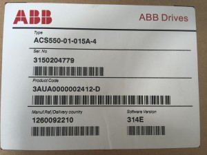 Umwimerere ABB ACS550 Urukurikirane rwa Frequency Converter Inverter ACS550-01-015A-4