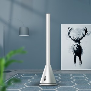Slim Bladeless Tower Fan With Light A...