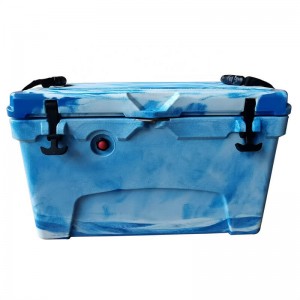 Hot selling Customized Leopard Pattern Plastic bin Hard Sided Live Bait Fishing Dry Box Cooler Colorful Plastic Beer Cooler Box