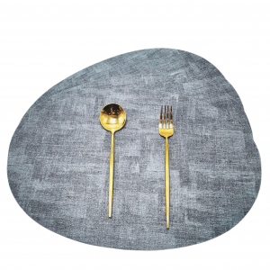 New Faux Leather Indoor Or Outdoor water-proof, washable, Non-Slip,Heat- Resistant Oval Place mats for Dining Table.