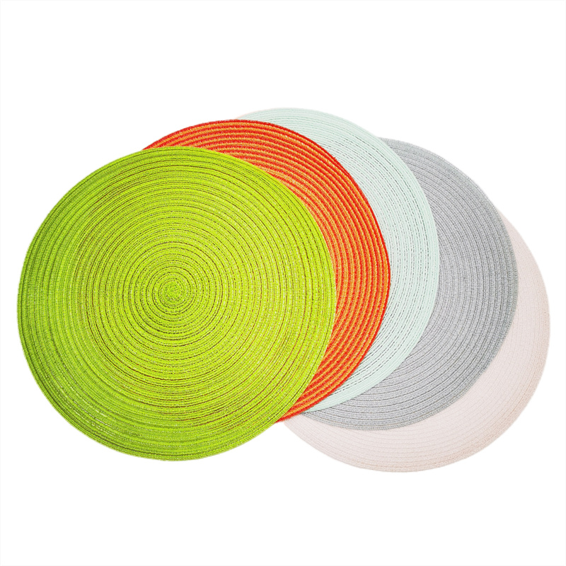 HLXM Cotton Yarn Indoor Or Outdoor Braided Non-Slip, Heat- Resistant Oval Place Mats for Dining Table. Featured Image