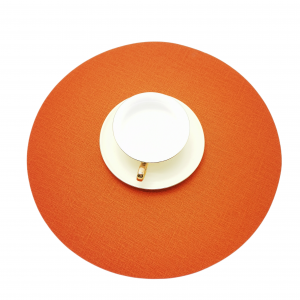 New Faux Leather Indoor Or Outdoor water-proof, washable, Non-Slip,Heat- Resistant Round Place mats for Dining Table.