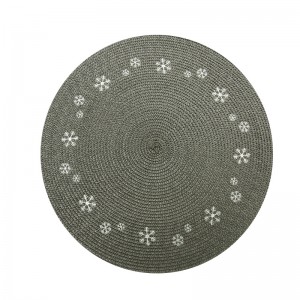 Popular Plastic Embroidery Indoor Or Outdoor Braided Non-Slip, Heat- Resistant Round Place Mats for Dining Table.