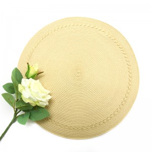 Popular Plastic Indoor Or Outdoor Braided Non-Slip, Heat- Resistant Round Place Mats for Dining Table.