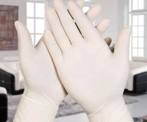 Jednorázové lékařské latexové rukavice bez pudru