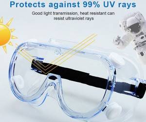 Ochranné lékařské uzavřené ochranné brýle proti zamlžování