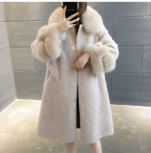 22F011 Luxury Sheep Shearing Fur Coat WomenR...