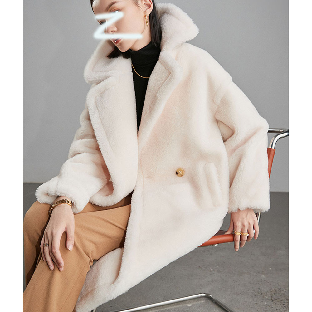 22T004 Fashion Girl Cloth Sheepskin Fur Apparel Cllasic Lamb Fur Coat Featured Image