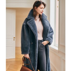 22T004 Fashion Girl Cloth Sheepskin Fur Apparel Cllasic Lamb Fur Coat