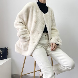 22P002 Pure Wool Jacket Lambskin Soft Hand Feeling Winter Coat