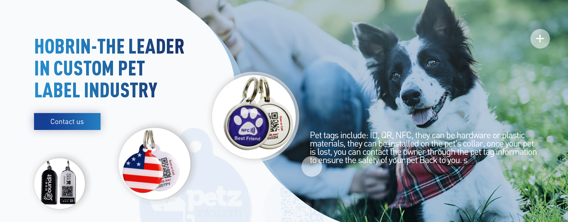 ຜູ້ຜະລິດຈີນ pet identification collar tag RFID QR code NFC pet tracking dog tag RFID