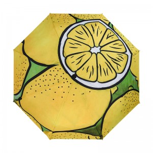 Ny design automatisk bra säljande varm rea anpassat tryck kompakt liten bärbar 3-faldig paraply